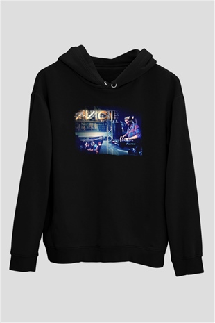 Avicii Siyah Unisex Kapüşonlu Sweatshirt