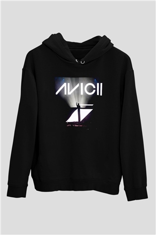 Avicii Siyah Unisex Kapüşonlu Sweatshirt