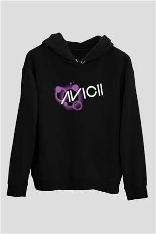 Avicii Siyah Unisex Kapüşonlu Sweatshirt