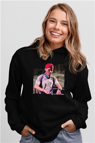 Avicii Siyah Unisex Kapüşonlu Sweatshirt