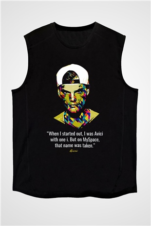 Avicii Siyah Unisex Kolsuz Tişört