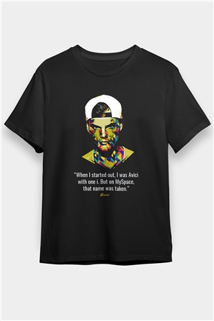 Avicii Siyah Unisex Tişört T-Shirt - TişörtFabrikası