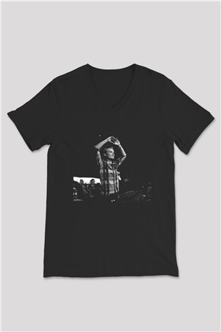 Avicii Siyah Unisex V Yaka Tişört