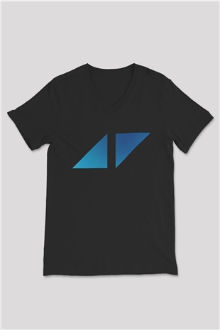 Avicii Siyah Unisex V Yaka Tişört
