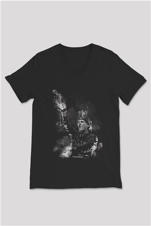 Avicii Siyah Unisex V Yaka Tişört