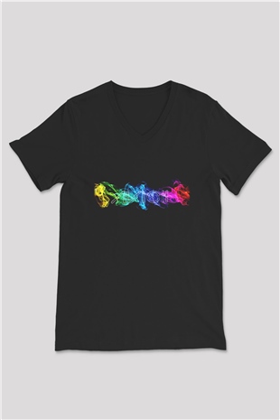 Avicii Siyah Unisex V Yaka Tişört T-Shirt