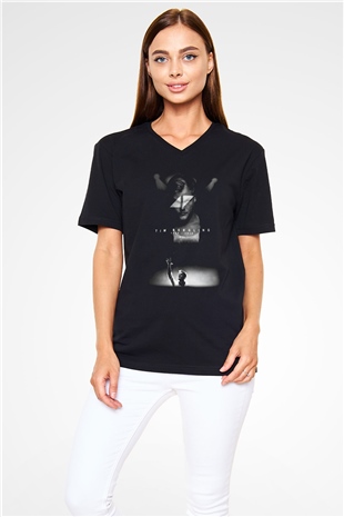 Avicii Siyah Unisex V Yaka Tişört T-Shirt