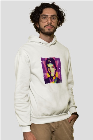 AviciiBaskılı Beyaz Hoodie