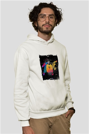 AviciiBaskılı Beyaz Hoodie