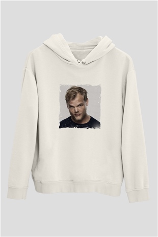 AviciiBaskılı Beyaz Hoodie