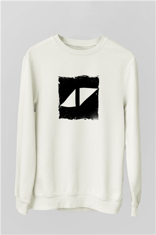 AviciiBaskılı Beyaz Sweatshirt