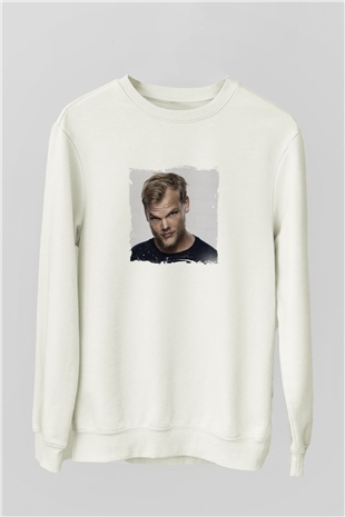 AviciiBaskılı Beyaz Sweatshirt