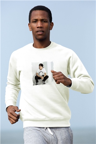 AviciiBaskılı Beyaz Sweatshirt