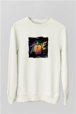 AviciiBaskılı Beyaz Sweatshirt