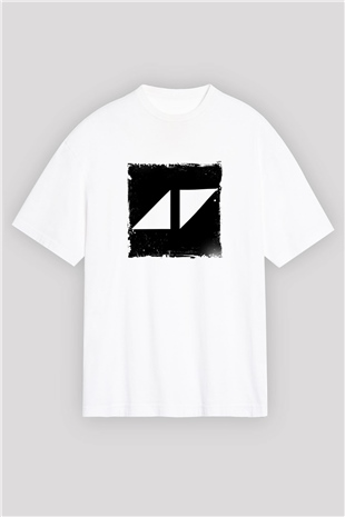 AviciiBaskılı Beyaz Oversize Tişört
