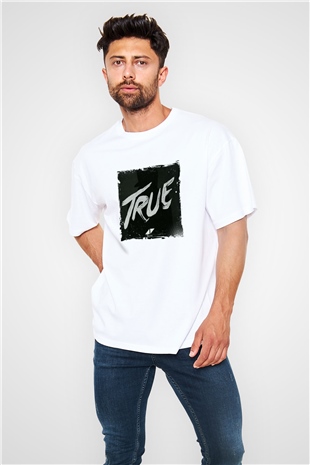 AviciiBaskılı Beyaz Oversize Tişört