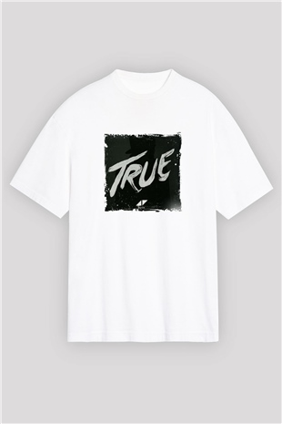 AviciiBaskılı Beyaz Oversize Tişört