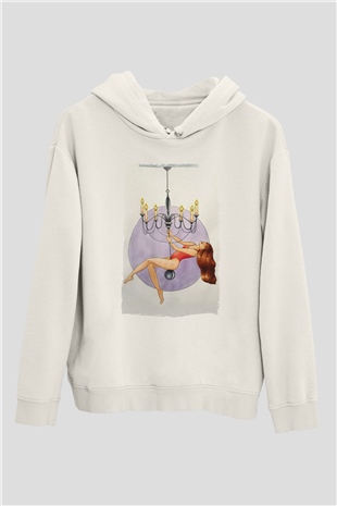 Avizeci Beyaz Unisex Kapüşonlu Sweatshirt