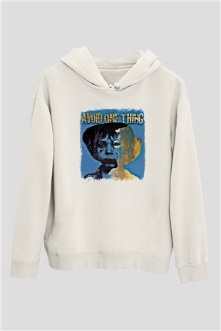 Avoid One Thing Baskılı Unisex Beyaz Hoodie