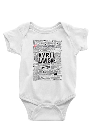 Avril Lavigne Baskılı Beyaz Unisex Bebek Body - Zıbın