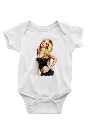 Avril Lavigne Beyaz Bebek Body - Zıbın