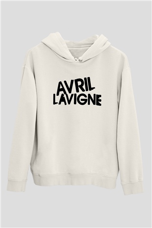 Avril Lavigne Beyaz Unisex Kapşonlu Sweatshirt