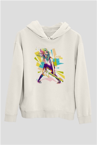 Avril Lavigne Beyaz Unisex Kapüşonlu Sweatshirt