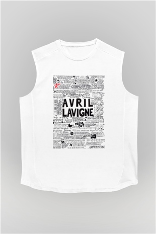 Avril Lavigne Beyaz Unisex Kolsuz Tişört