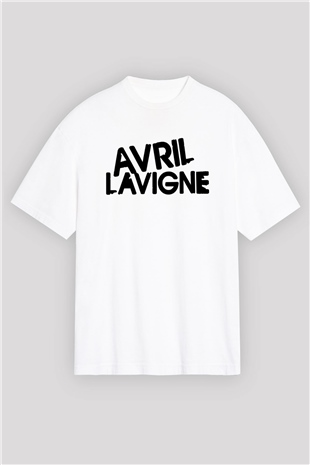Avril Lavigne Beyaz Unisex Oversize Tişört T-Shirt