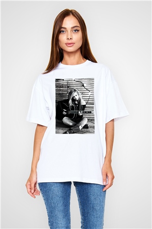 Avril Lavigne Beyaz Unisex Oversize Tişört T-Shirt