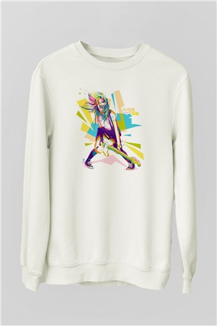 Avril Lavigne Beyaz Unisex Sweatshirt