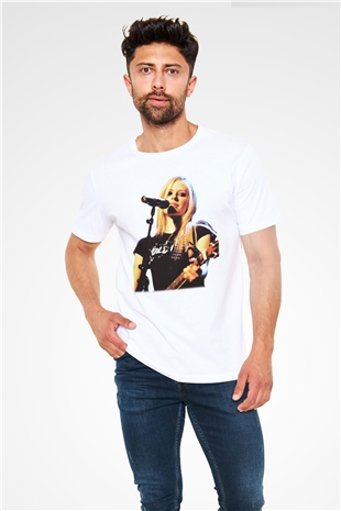 Avril Lavigne Beyaz Unisex Tişört T-Shirt - TişörtFabrikası