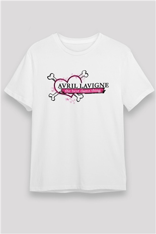 Avril Lavigne Beyaz Unisex Tişört T-Shirt - TişörtFabrikası