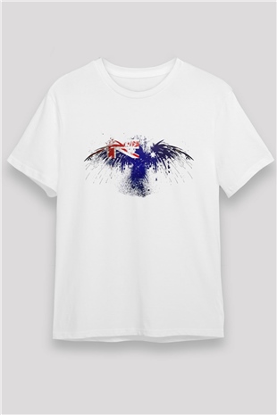 Avustralya Beyaz Unisex Tişört T-Shirt - TişörtFabrikası