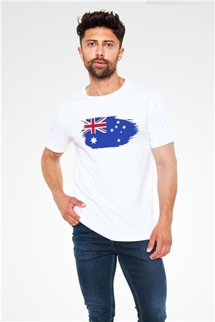 Avustralya Beyaz Unisex Tişört T-Shirt - TişörtFabrikası