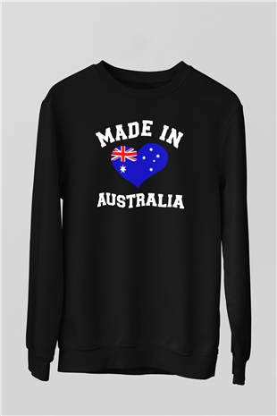 Avustralya Siyah Unisex Sweatshirt