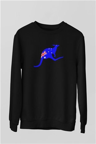 Avustralya Siyah Unisex Sweatshirt