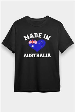 Avustralya Siyah Unisex Tişört T-Shirt - TişörtFabrikası