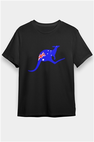 Avustralya Siyah Unisex Tişört T-Shirt - TişörtFabrikası