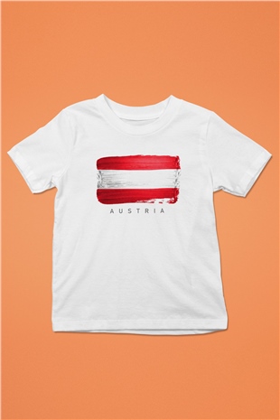 Avusturya Beyaz Unisex Çocuk Tişört