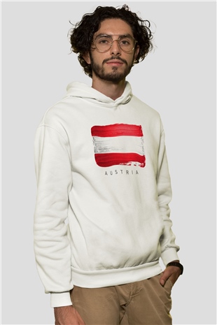 Avusturya Beyaz Unisex Hoodie