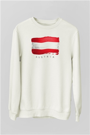 Avusturya Beyaz Unisex Sweatshirt