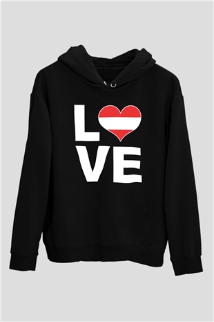 Avusturya Siyah Unisex Hoodie