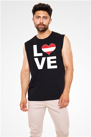 Avusturya Siyah Unisex Kolsuz Tişört