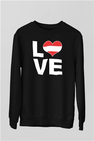 Avusturya Siyah Unisex Sweatshirt
