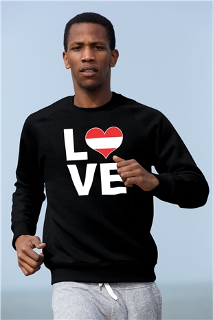 Avusturya Siyah Unisex Sweatshirt