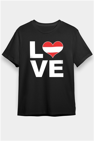 Avusturya Siyah Unisex Tişört T-Shirt - TişörtFabrikası