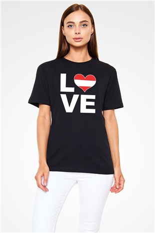 Avusturya Siyah Unisex Tişört T-Shirt - TişörtFabrikası
