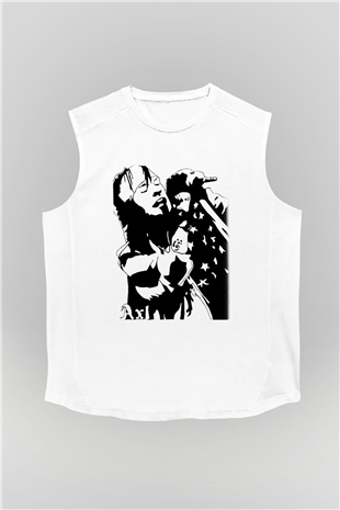 Axl Rose Beyaz Unisex Kolsuz Tişört
