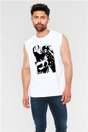 Axl Rose Beyaz Unisex Kolsuz Tişört